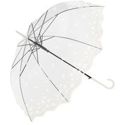 ビニール傘 レースフラワービニール 60cm ジャンプ アイボリー 115-037