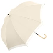 長傘 晴雨兼用 UVオーガンジーバイカラー 55cm 手開き UVカット加工 ベージュ 915-061