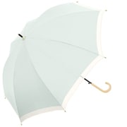長傘 晴雨兼用 UVオーガンジーバイカラー 55cm 手開き UVカット加工 ミントグリーン 915-061