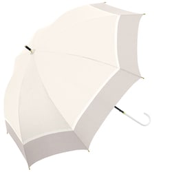長傘 晴雨兼用 UVペールトライカラー 55cm 手開き UVカット加工 サンドベージュ 915-058