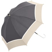 長傘 晴雨兼用 UVペールトライカラー 55cm 手開き UVカット加工 アッシュグレー 915-058