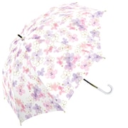 長傘 晴雨兼用 UVフローラル 55cm 手開き UVカット加工 ピオニーピンク 915-057