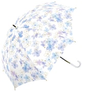 長傘 晴雨兼用 UVフローラル 55cm 手開き UVカット加工 オーキッドブルー 915-057