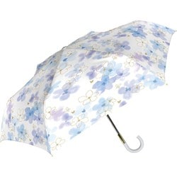 折りたたみ傘 晴雨兼用 UVフローラル折 55cm 手開き UVカット加工 耐風仕様 オーキッドブルー 925-057