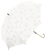 長傘 婦人用 晴雨兼用 UVリリィ 58cm ジャンプ UVカット加工 オフホワイト 915-062