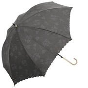 長傘 婦人用 晴雨兼用 UVリリィ 58cm ジャンプ UVカット加工 チャコールグレー 915-062