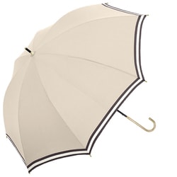 長傘 晴雨兼用 UVグログランバイカラー 50cm 手開き UVカット加工 ベージュ 915-060
