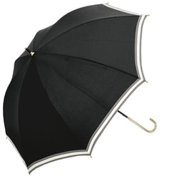 長傘 晴雨兼用 UVグログランバイカラー 50cm 手開き UVカット加工 ブラック 915-060