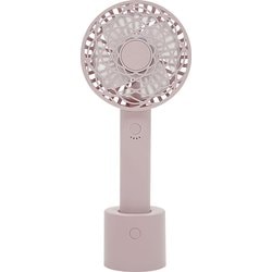 WINSY USB充電式オートスイングファン フラワータイプ スモークピンク 30912