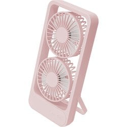 WINSY USB充電式 デュアルスタンドファン ピンク 30903