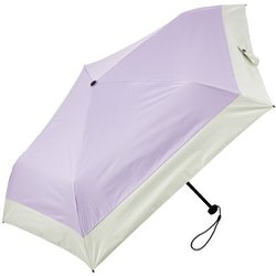 日傘 折りたたみ傘 晴雨兼用 超軽量カーボン 5本骨 親骨50cm airy 手開き式 一級遮光 UVカット加工 カーボンファイバー骨 バイカラー ラベンダー×オフ MEX50DP-053PI-lavender-off