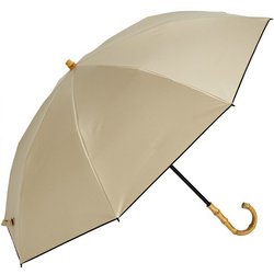 日傘 2段式折りたたみ傘 晴雨兼用 50cm 手開き式 一級遮光 パイピング ベージュ M50KK-082PO-beige