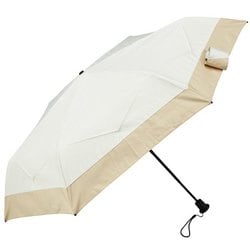 畳みやすい形状安定 日傘 Selfold 50cm 手開き式 一級遮光 UVカット加工 グラスファイバー骨 オフ×ベージュ M50XT-064PI-off-beige