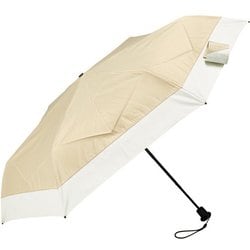 畳みやすい形状安定 日傘 Selfold 50cm 手開き式 一級遮光 UVカット加工 グラスファイバー骨 ベージュ×オフ M50XT-064PI-beige-off