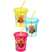 アンパンマン ストローカップ (Aタイプ) 3個入 容量 270ml 3色3柄セット 日本製 フタつき ストロー付 A00312