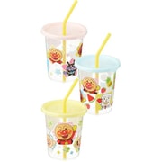 アンパンマン ストローカップ (Bタイプ) 3個入 容量 270ml 3色3柄セット 日本製 フタつき ストロー付 A00313