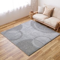 ウレタン入りでふっくら国産高機能ラグ ミラク 185×185cm グレー