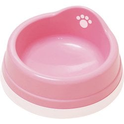 フードボウル すべり止め付き ペット皿 S ライトピンク