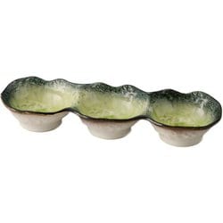小鉢 3つ仕切り 28cm ボウル KANADE 陶器 黄 T-962398