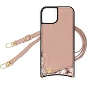 iPhone 16 Plus 用 ケース スマホショルダー スマホケース ショルダータイプ くすみカラー エレガンテ Elegante/花柄×グレイッシュピンク SH-IP16PS-FLGP
