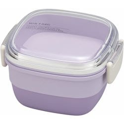 お弁当箱 抗菌 2段 2点ロック MIN FARG スクウェアランチ 630ml パープル