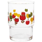 グラス 250ml スタックグラス 昭和のプリントグラス ガラス チューリップ 00346HS