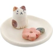 ペット仏具 小花猫 香皿&香立 線香立て 愛犬 愛猫 供養 ネコ 79830