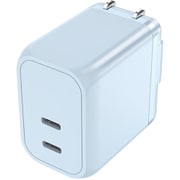 USB急速充電器 USB PD(パワーデリバリー)対応 45W USB-C×2 PD-PPS GaN IC採用 スイングプラグ スターシーブルー FUSBACG452CBL