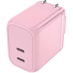 USB急速充電器 USB PD（パワーデリバリー）対応 45W USB-C×2 PD-PPS GaN IC採用 スイングプラグ パステルピンク FUSBACG452CPK