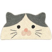 玄関マット 35×70cm 室内 半円形 ハチワレ 14218873102