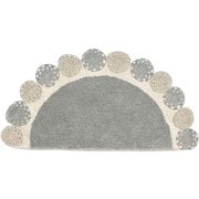 玄関マット 40×80cm 室内 半円形 クロシェ編み グレー 14222873200