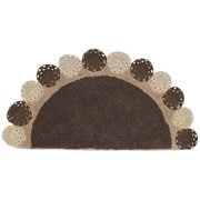 玄関マット 40×80cm 室内 半円形 クロシェ編み ダークブラウン