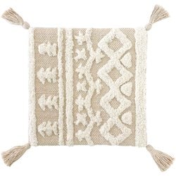 チェアパッド 33×33cm ボーホータッチ モノトーン ハンドメイド ナチュラル 14222883288