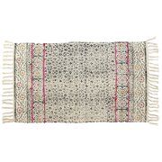 玄関マット 48×83cm 室内 ブロックプリント フラワー 12223875278