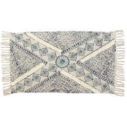 玄関マット 48×83cm 室内 ブロックプリント クロス 12223875280