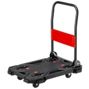 CART-FA7HBK [台車 折りたたみ 取っ手付き 4輪自在 360°回転 滑り止め付 耐荷重150kg 大サイズ キャリーカート 折り畳み台車 手押し台車 省スペース収納]