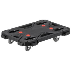 CART-FA8BK [平台車 連結 4輪自在 スタッキング可能 パレット 滑り止め付 耐荷重80kg 最大4台連結 小サイズ 台車 省スペース収納]