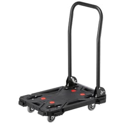 CART-FA8HBK [台車 折りたたみ 取っ手付き 4輪自在 360°回転 滑り止め付 耐荷重80kg 小サイズ キャリーカート 折り畳み台車 手押し台車 省スペース収納]