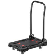 CART-FA8HBK [台車 折りたたみ 取っ手付き 4輪自在 360°回転 滑り止め付 耐荷重80kg 小サイズ キャリーカート 折り畳み台車 手押し台車 省スペース収納]