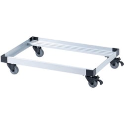 CART-FA975SV [コンテナ用台車 75L用 アルミ製 耐荷重約150kg アルミドーリー 折りたたみコンテナ用キャリー コーナーガード付き 折りコン 静音キャスター]