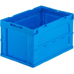 CNT-50BL [折りたたみ コンテナ 50L 軽量 コンパクト ロック付 ふた無し 収納ケース 収納ボックス 青 ブルー]