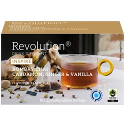 Revolution レボリューションティー ブラックチャイ（カルダモン、ジンジャー＆バニラ） 32g（ティーバッグ 16P）