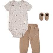 3PK BODYSUIT & WAFFLE PANT ベビー ボディスーツ セットアップ BEIGE(X0L) 0M6Mサイズ(日本:65cm ※0-6ヶ月) NN1190