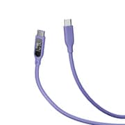 シリコンケーブル USB-C to USB-C 1m タッチボタン付きディスプレイ PD100W対応 パープル CIO-SL-SC-V2-CC1-PP