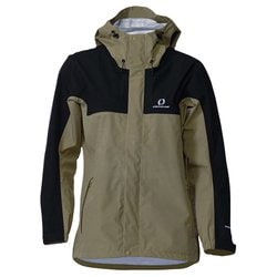 レディースブレステックレインジャケット レディース 防水ジャケット ベージュ×ブラック（256009） Lサイズ ODJ87031