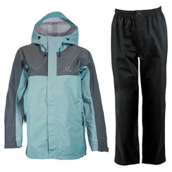 レディースブレステックレインスーツ レディース レインウェア上下セット ワタユキブルー×スモーキーグレー（671006） Lサイズ ODS87030
