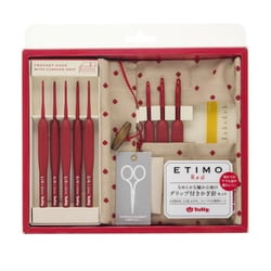 ETIMO（エティモ） クッショングリップ付き かぎ針セット レッド TED-001