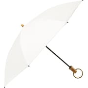折りたたみ傘 婦人用 晴雨兼用 ピーチドロップ遮光2段ミニバンブーリング 50cm 手開き 遮光・遮熱 超撥水 オフホワイト 25042