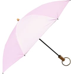 折りたたみ傘 婦人用 晴雨兼用 ピーチドロップ遮光2段ミニバンブーリング 50cm 手開き 遮光・遮熱 超撥水 ピンク 25045