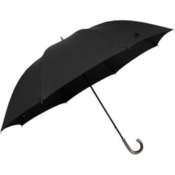 長傘 キレがある傘 80cm 手開き式 ナノ撥水加工 8本骨 グラスファイバー骨使用 ワイド ブラック LJ-220340